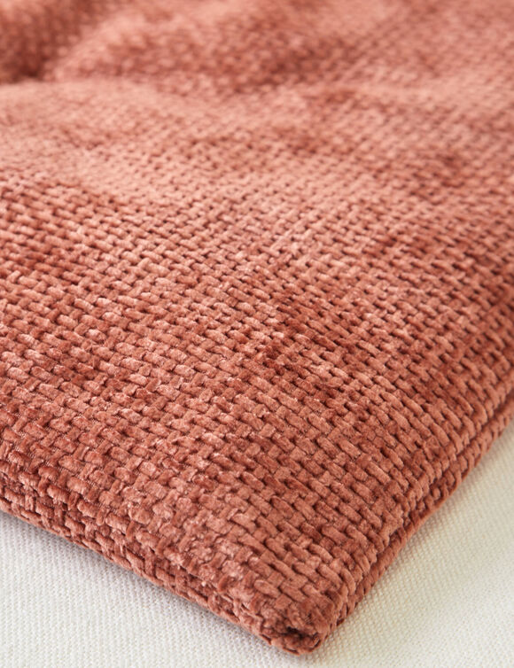 Long coussin de canapé tissage chenille (rose blush) Long coussin de canapé tissage chenille (rose blush)